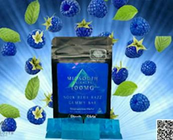 Gummy Bar - 100mg Single - Sour Blue Razz - 8396