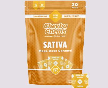 Cheeba Chews Mega Dose Caramel Sativa 1000mg 20 Pack