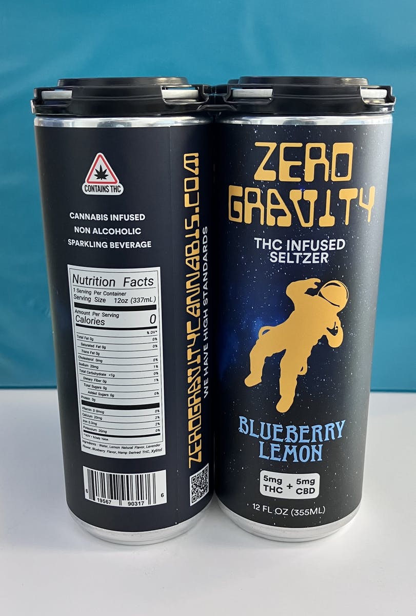 Blueberry Lemon Seltzer 100mg THC / 25mg CBD