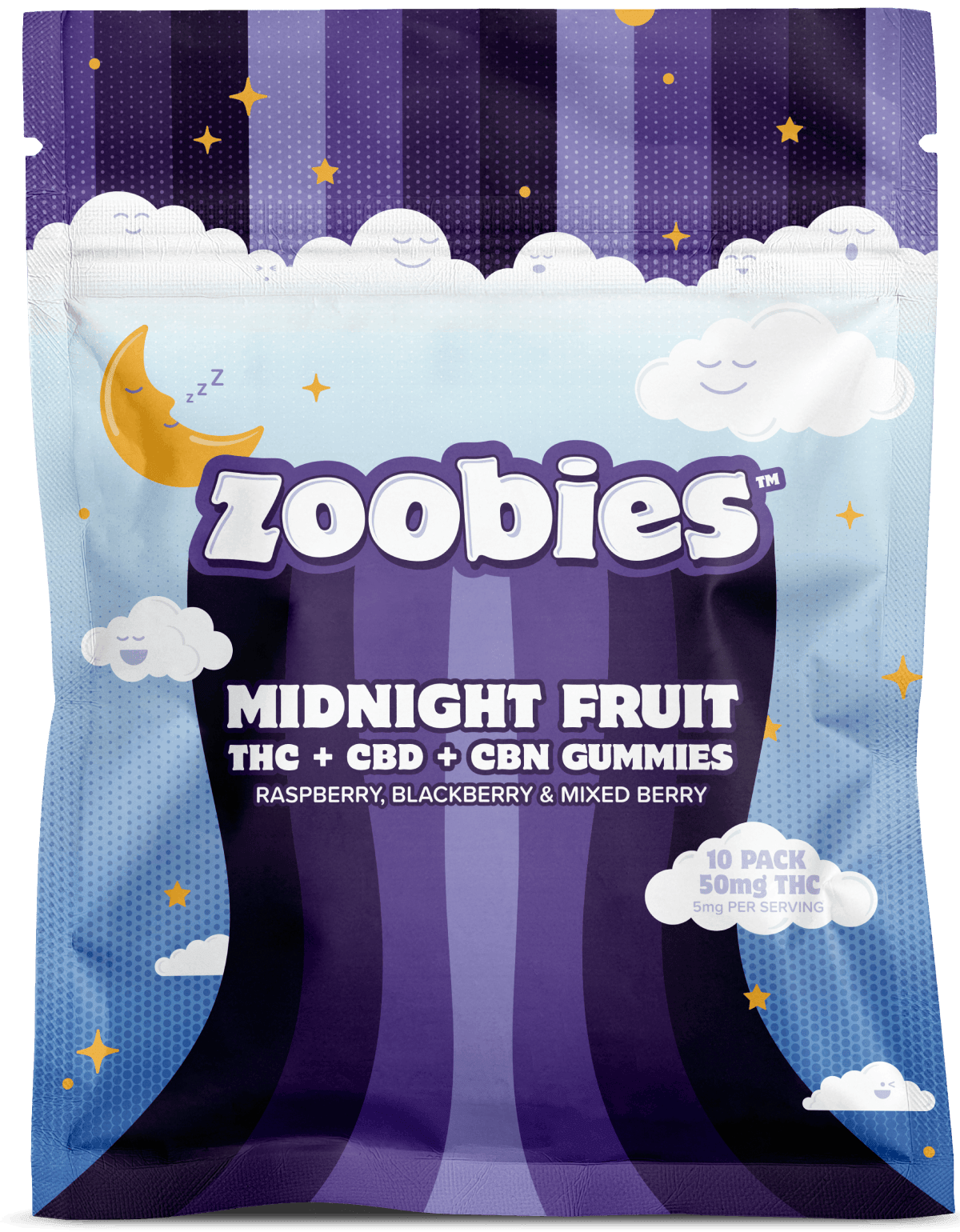 Zoobies | Midnight | Gummies | 50mg | 10ct | 5mg/ea at Carry-On Cannabis