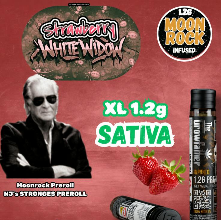 The Growfather - White Widow X Strawberry Cough Moonrock Infused Preroll - 1.2g at Carry-On Cannabis