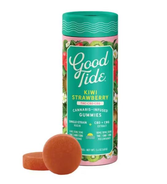 Good Tide - Kiwi Strawberry 1:1:1 CBD/CBG Rosin Gummies 10pk - 100mg