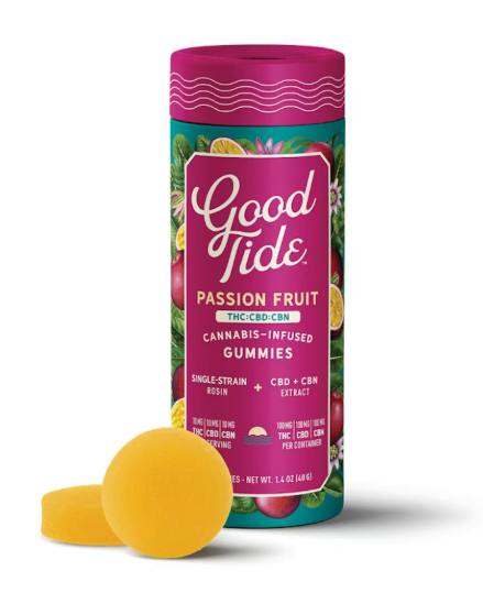 Good Tide - Passion Fruit 1:1:1 CBD/CBN Rosin Gummies 10pk - 100mg