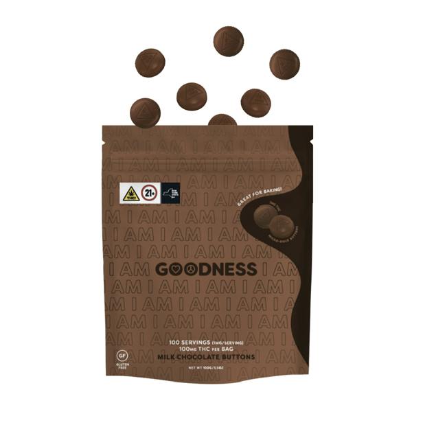 I am Goodness | Milk Chocolate Buttons 100pk 1mg