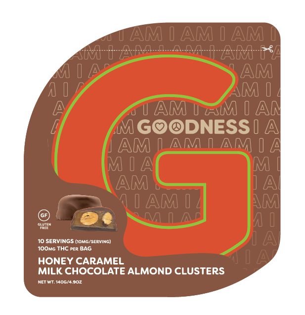 I am Goodness | Honey Caramel Milk Chocolate Almond Clusters 10pk 10mg