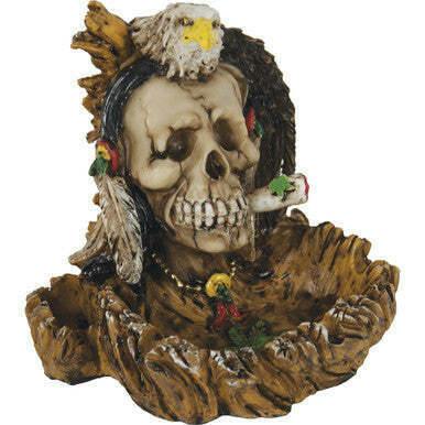 Indian Skull With Eagle Ashtray