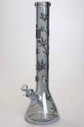 Infinity 24" Beaker Bong, Chrome, Leaves