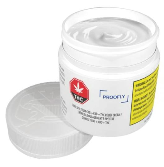 PROOFLY: CBG + CBD + THC RELIEF CREAM (100g)