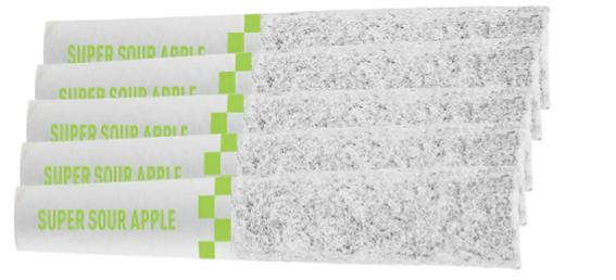 Claybourne: FROSTED FLYERS SUPER SOUR APPLE INFUSED PRE-ROLLS(5x 0.5g)