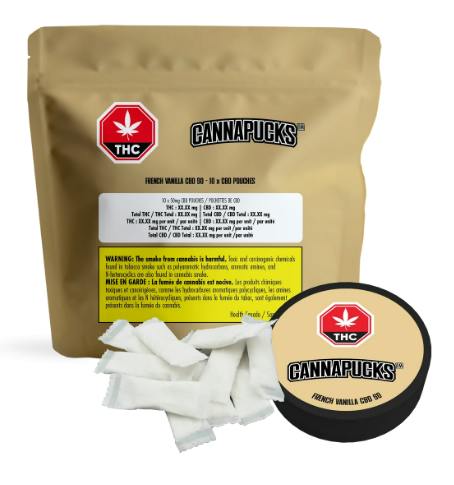 CannaPucks: FRENCH VANILLA CBD POUCHES (10pc)