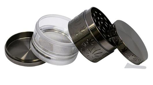 CANNABIS LEAF ALUMINIUM GRINDER (64mm)