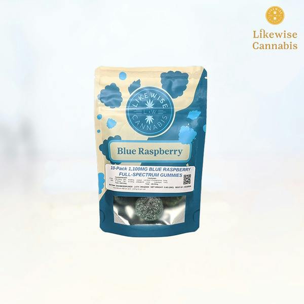 10-PACK 1000MG BLUE RASPBERRY GUMMIES - LIKEWISE