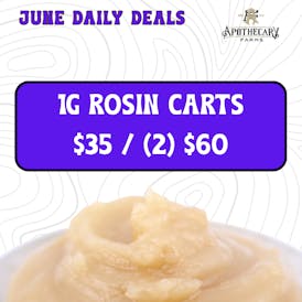 *JUNE STEALS: 1g Live Hash Rosin (SHO) Carts - $35ea / (2)$60