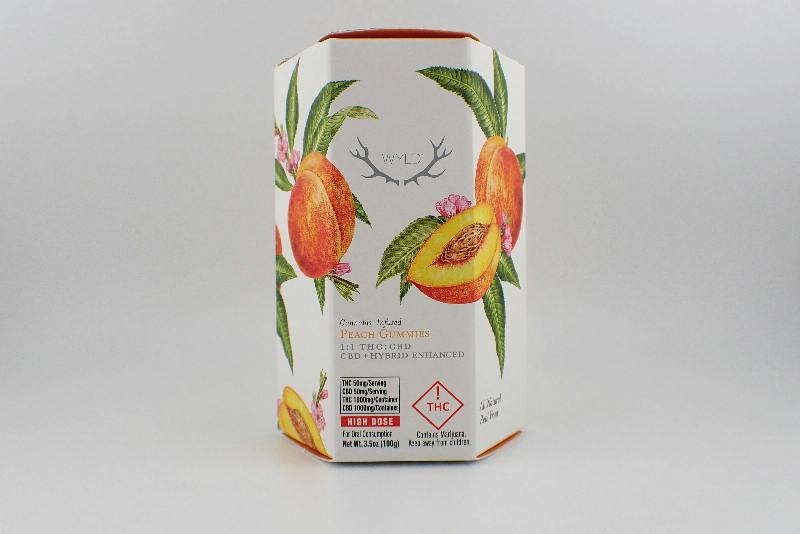 Boxed Peach Gummy - 1000mg THC/ 1000mg CBD- 20 Pieces - B10