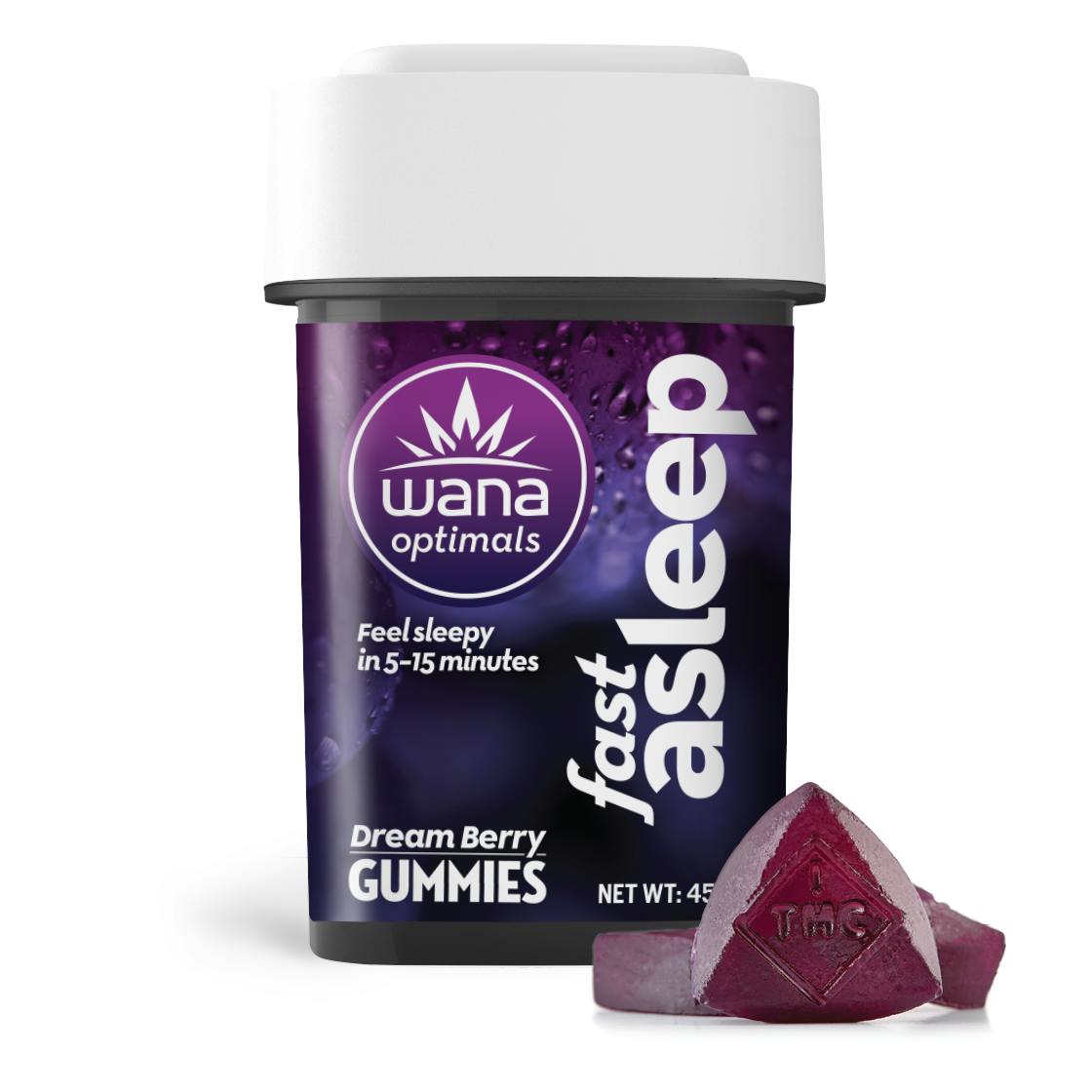 Fast Asleep Dream Berry (I) - (5:1:1:1 CBD:THC:CBG:CBN) - 20mg Gummies - Wana