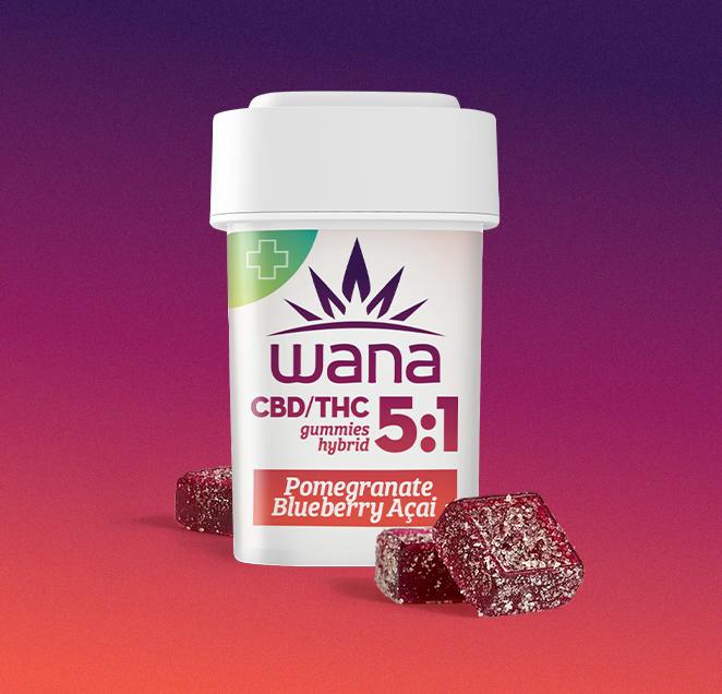 Pomegranate Blueberry Acai (H) - (5:1 CBD:THC) 100mg CBD Gummies - Wana
