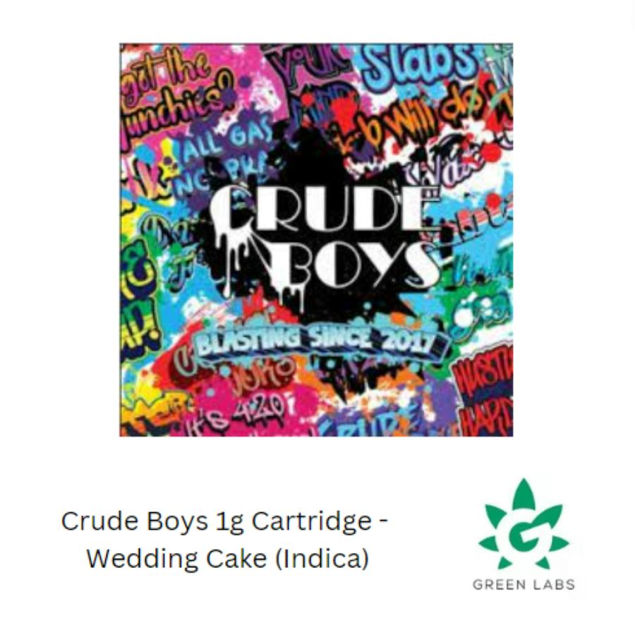 (REC) Crude Boys 1g Cartridge - Wedding Cake (Indica) - REC - 1.0g