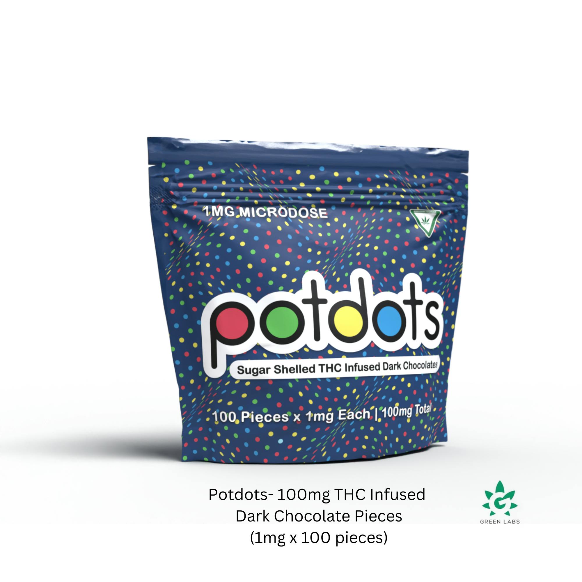 (REC) PotDots - THC Infused Dark Chocolates (1mg x 100 Pieces)
