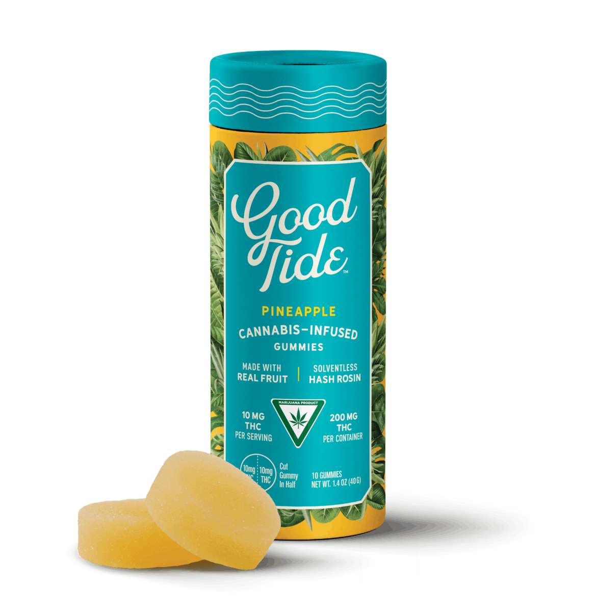 (REC) Good Tide 200mg Hash Rosin Gummies - Pineapple (Uplifting)