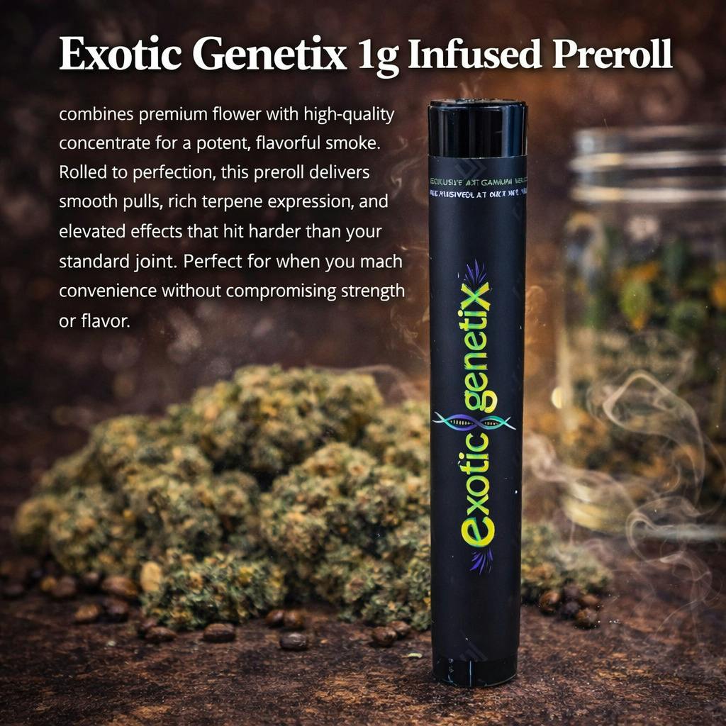 Exotic Genetix - 1g Infused Preroll - Gelato Mint