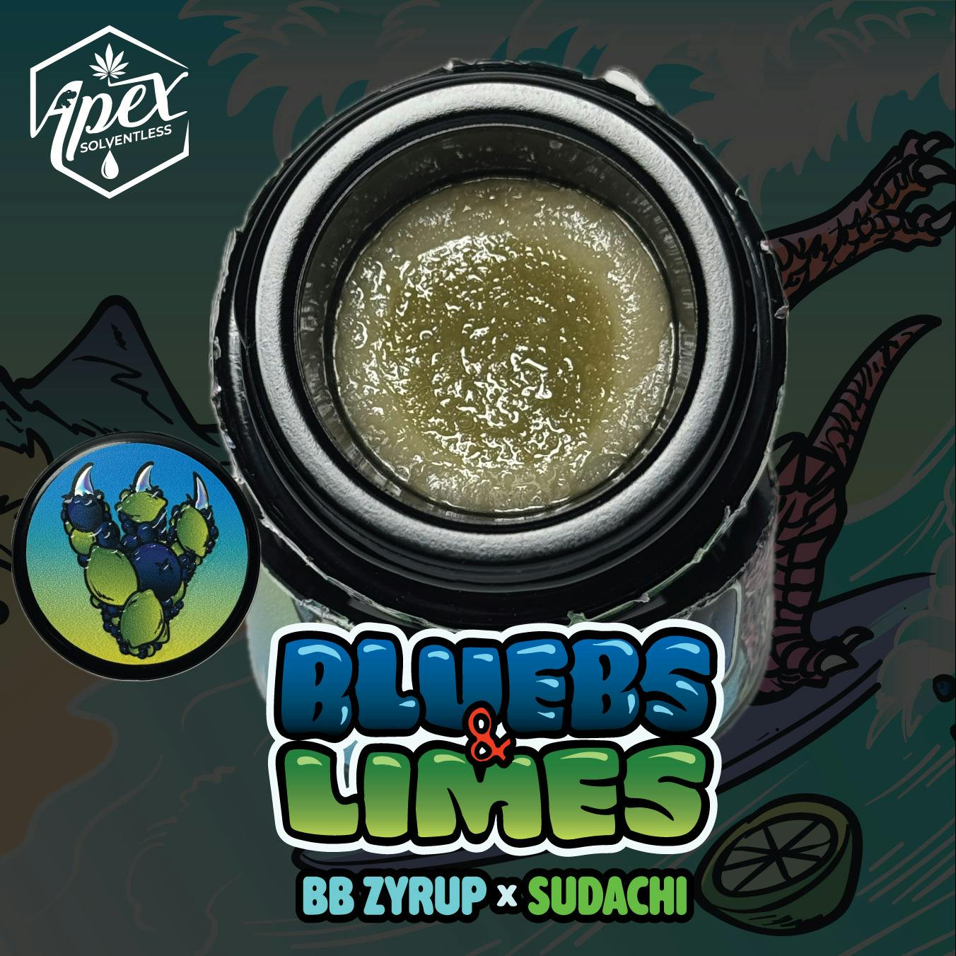 Apex - 2g Rosin Thumbprint - Bluebs & Limes