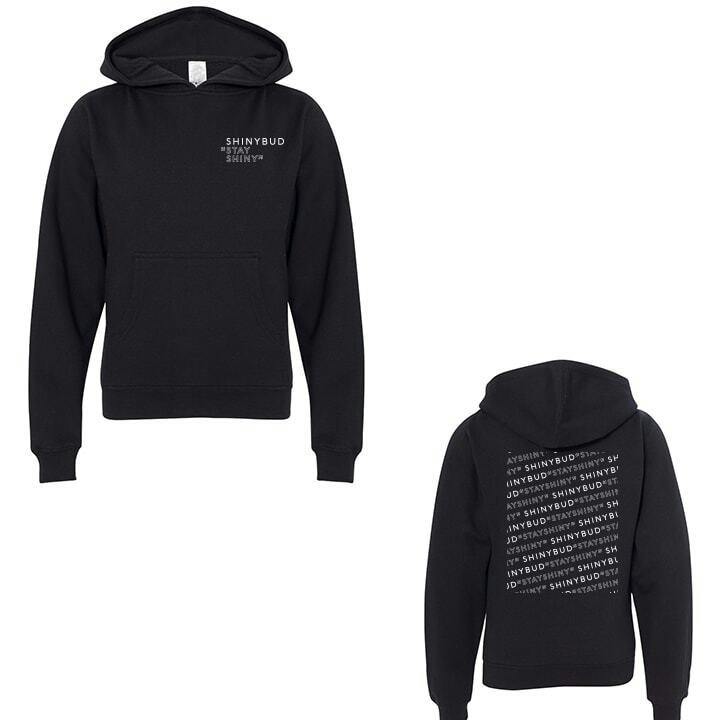Medium Stay Shiny Angled Hoodie - Black