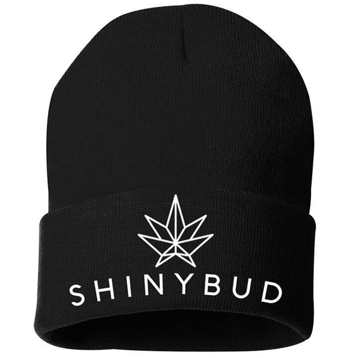 Black Shinybud Leaf Beanie