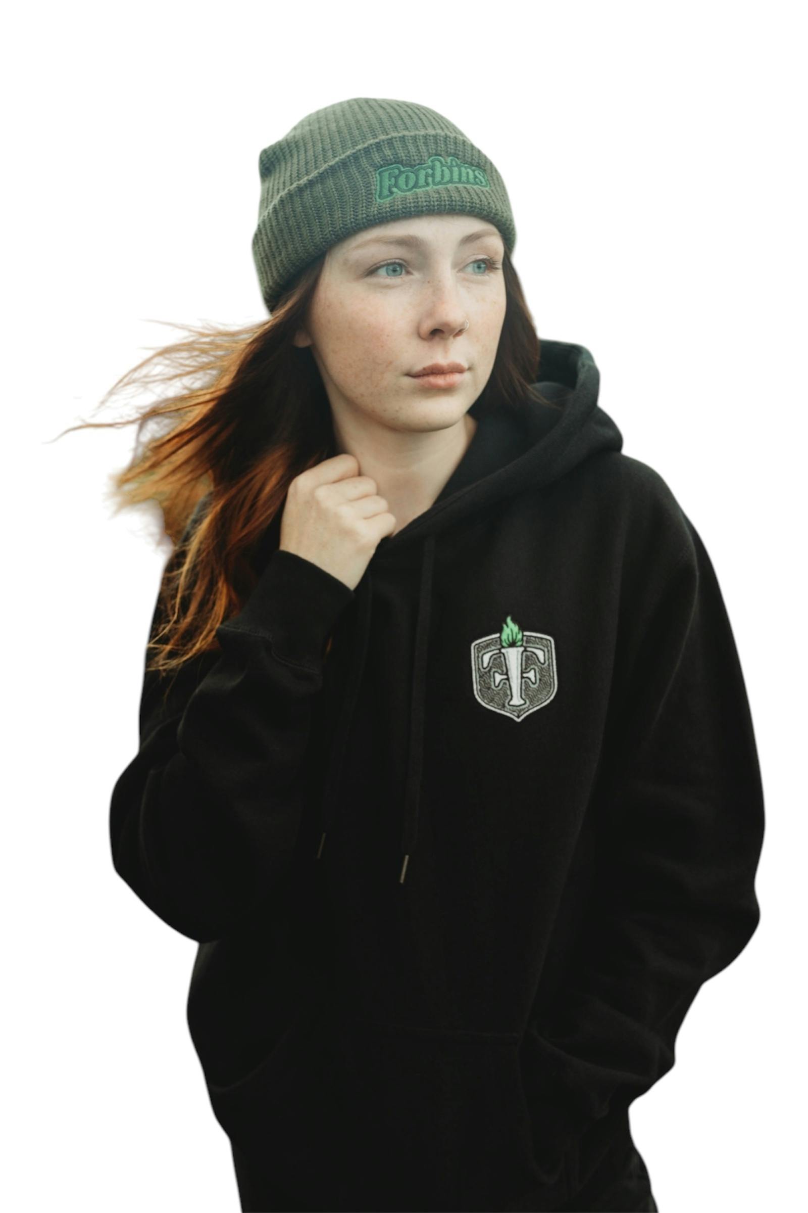 Forbins Heavyweight Black Hoodie-Small