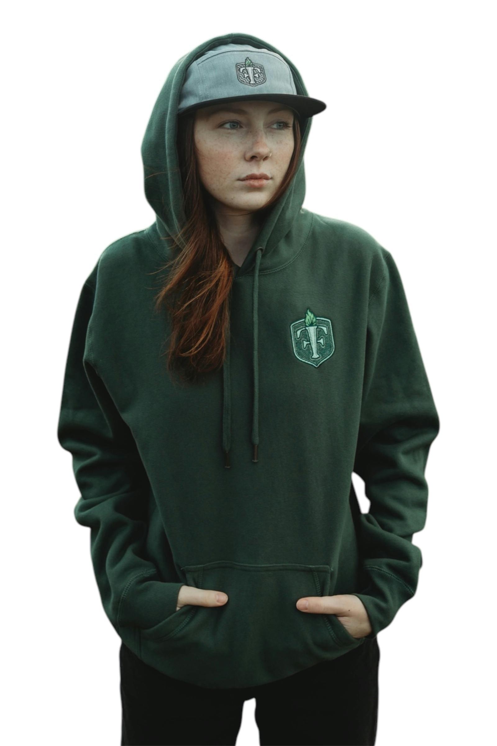 Forbins Heavyweight Green Hoodie-Large