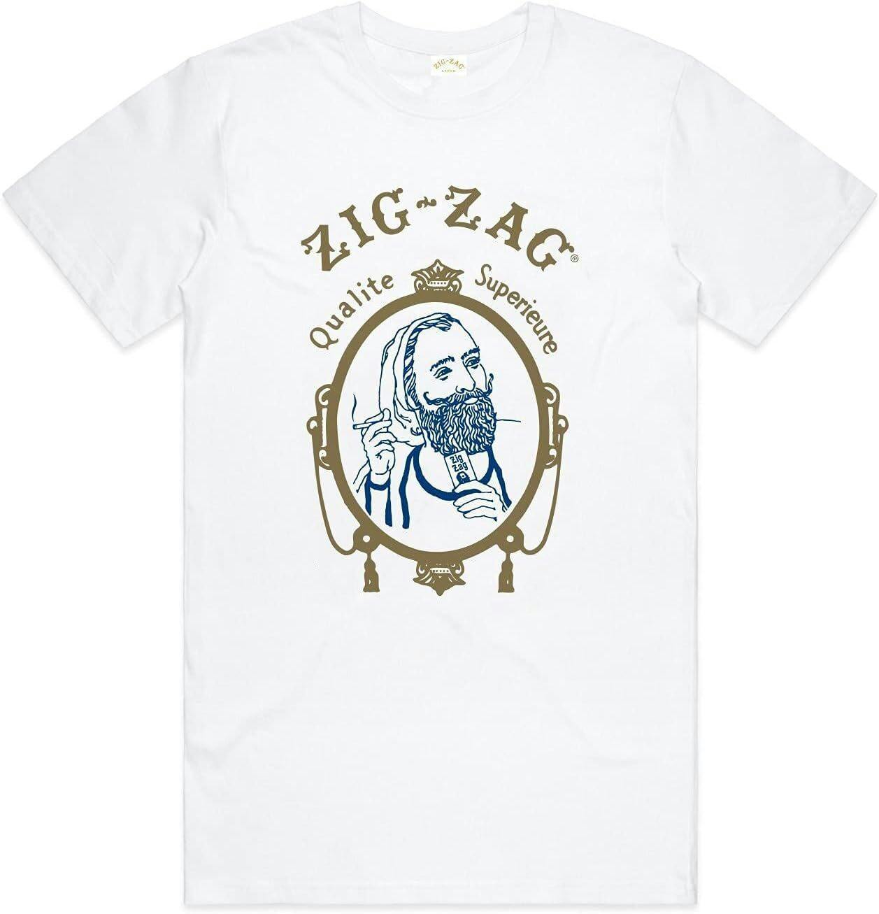 Zig Zag White T-Shirt, Medium