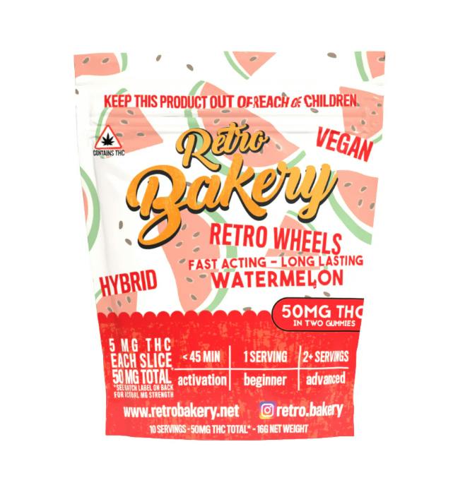 RETRO BAKERY | Watermelon Wheel 2 Pack 50mg at Pot Mama's