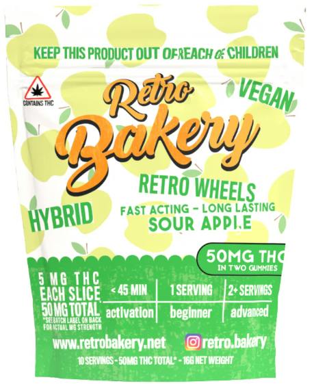 Retro Bakery | Sour Apple Wheels | 25mg THC (2ct)