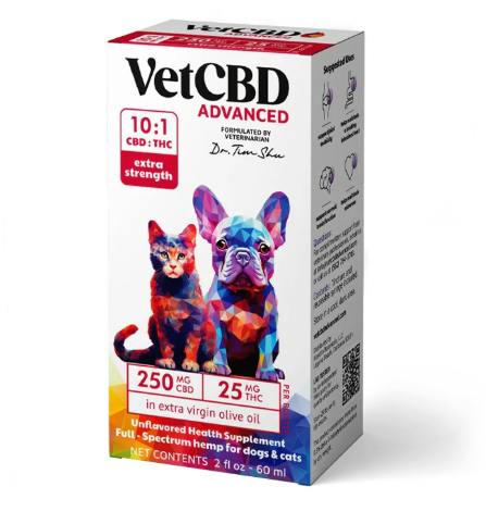 VetCBD | 250mg Pet Tincture | 10:1 CBD:THC (Extra Strength)