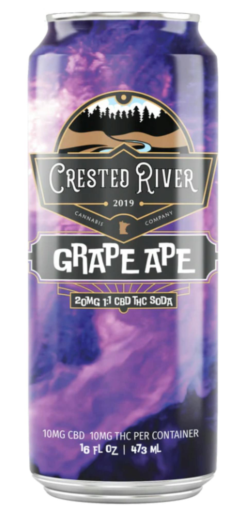 Crested River | Grape Ape Soda | 10mg THC:CBD