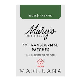 Transdermal Relief 1:1 Patch 10pk (100mg)