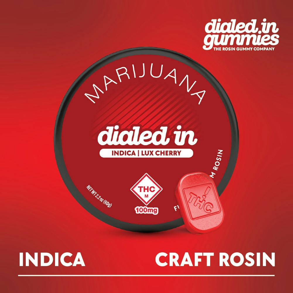 Dialed In: Rosin Gummies | Lux Cherry | Indica | 100mg | 10pk