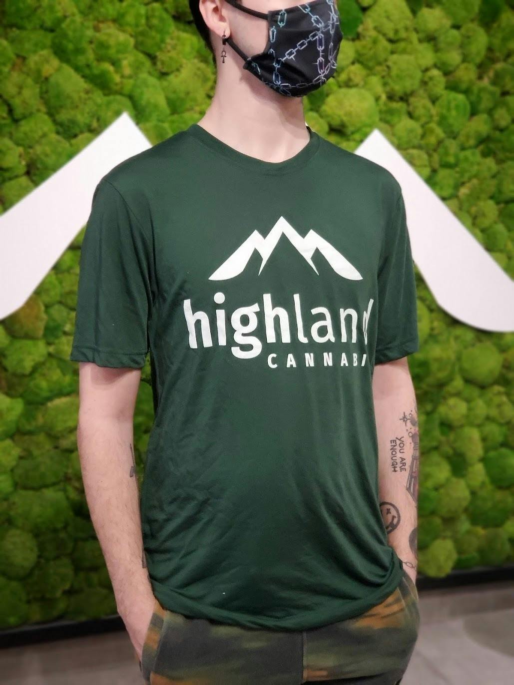 Highland Cannabis T-Shirt - Forest Green - Small
