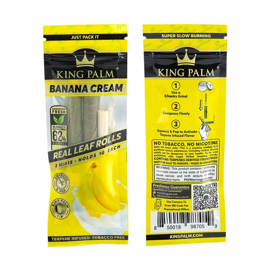 King Palm - Flavoured Real Leaf Rolls - Banana Cream - 2 Minis