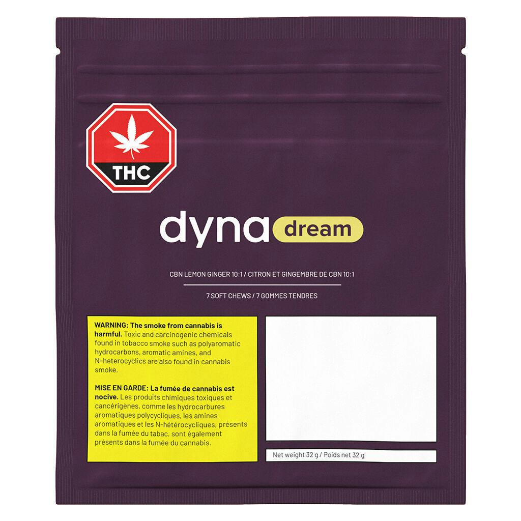 DynaDream - CBN Lemon Ginger 20:1 Soft Chew - 7 Pack
