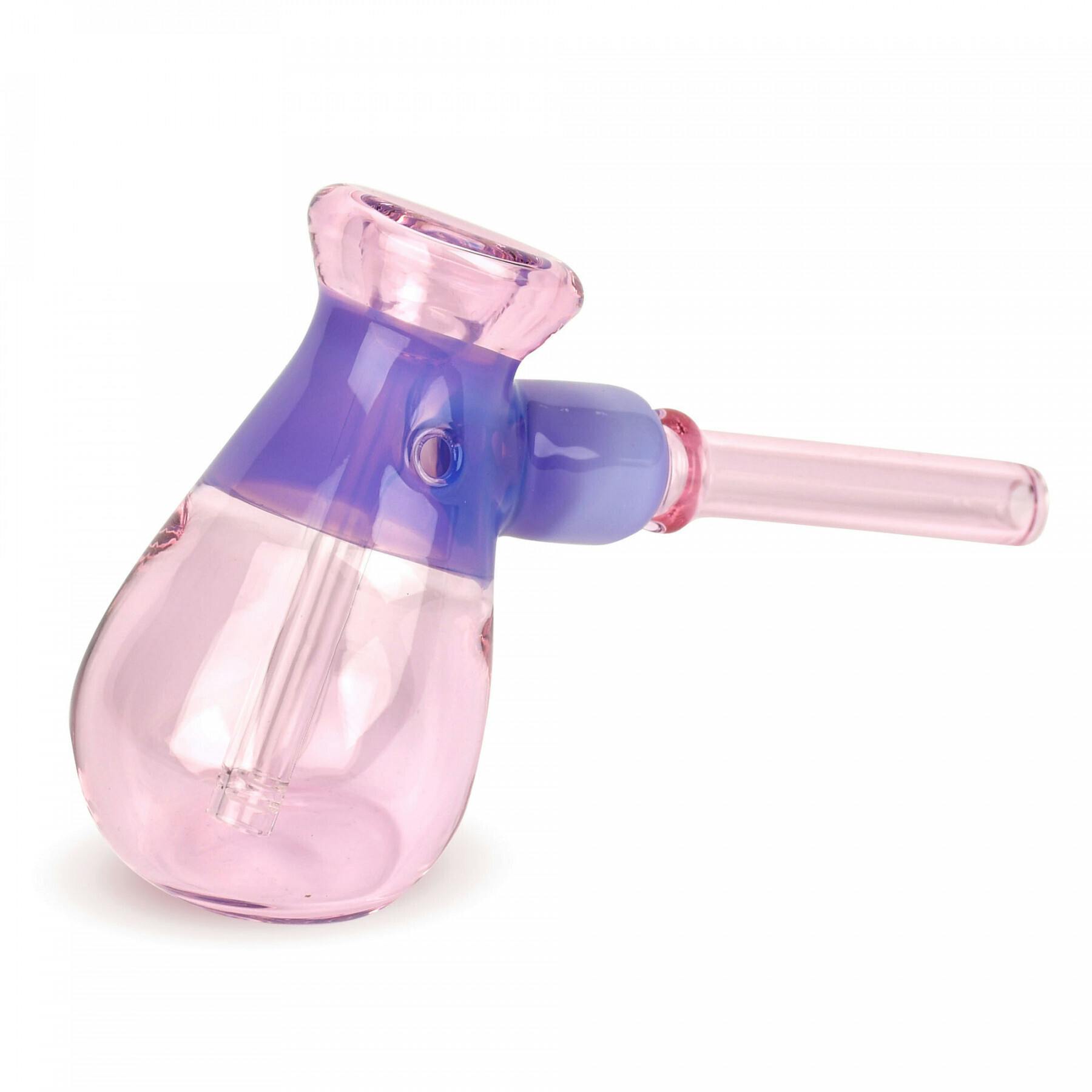 Red Eye Glass 4.5" Blocked Hammer Bubbler - Pink & Purple