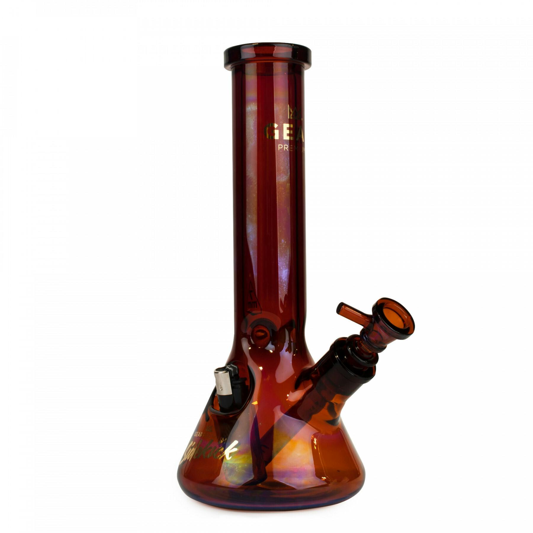 Gear Premium 12" Tall 7mm Sidekick Beaker Tube W/Built In Lighter Holder - Amber