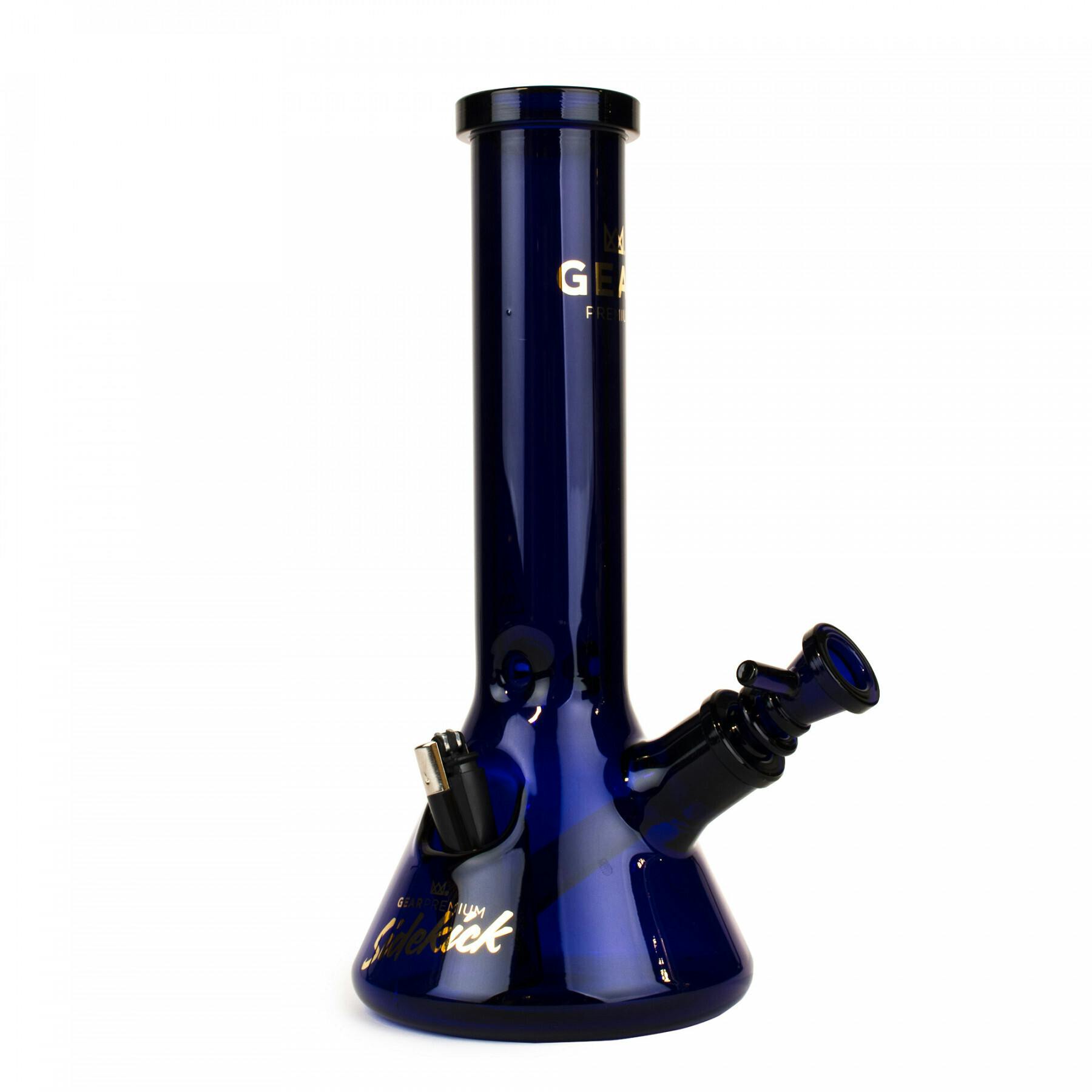 Gear Premium 12" Tall 7mm Sidekick Beaker Tube W/Built In Lighter Holder - Blue