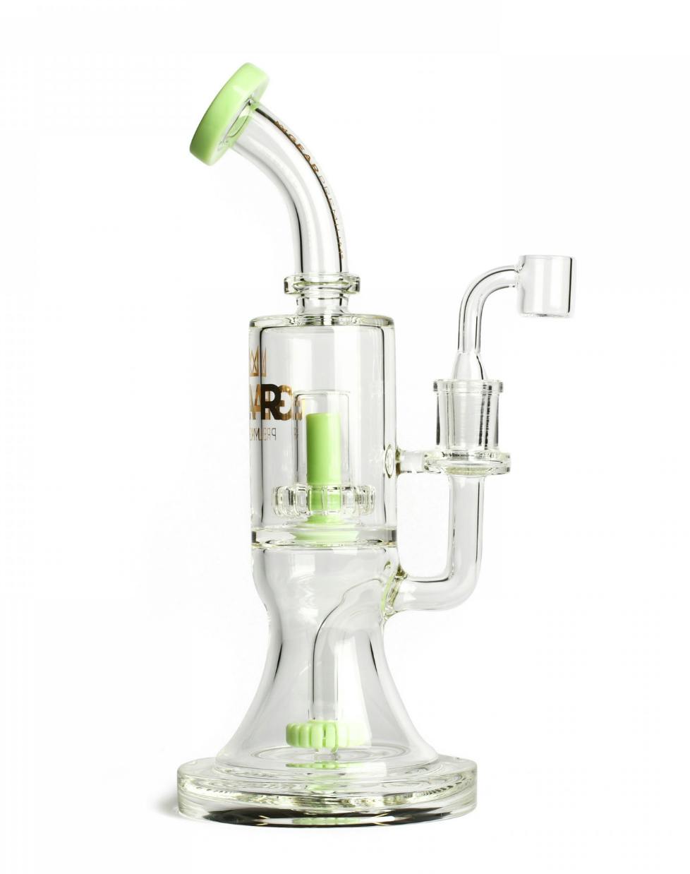 Gear Premium 8" Tall Green Slyme Dual Chamber Concentrate Bubbler