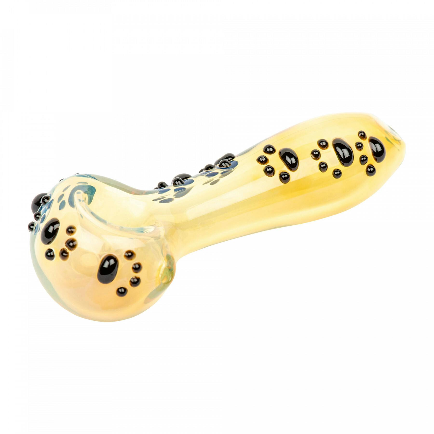 Red Eye Glass - 4.5" Colour Changing & Black Paw Print Hand Pipe