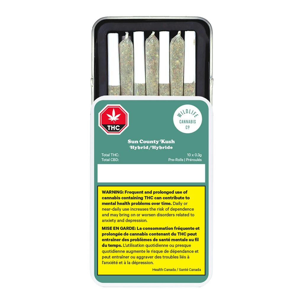 Wildlife Cannabis Co. - Sun County Kush Pre-Roll - Hybrid - 10x0.3g