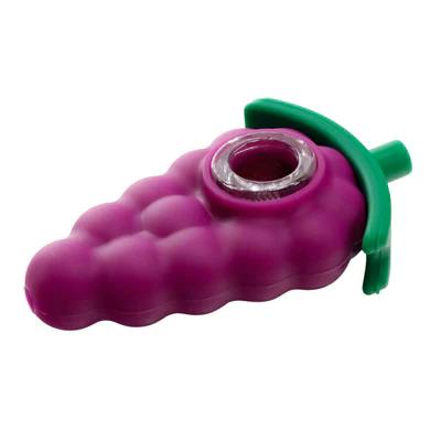 Fun Hand Pipes - 4'' Grapes — Silicone W/Glass Bowl