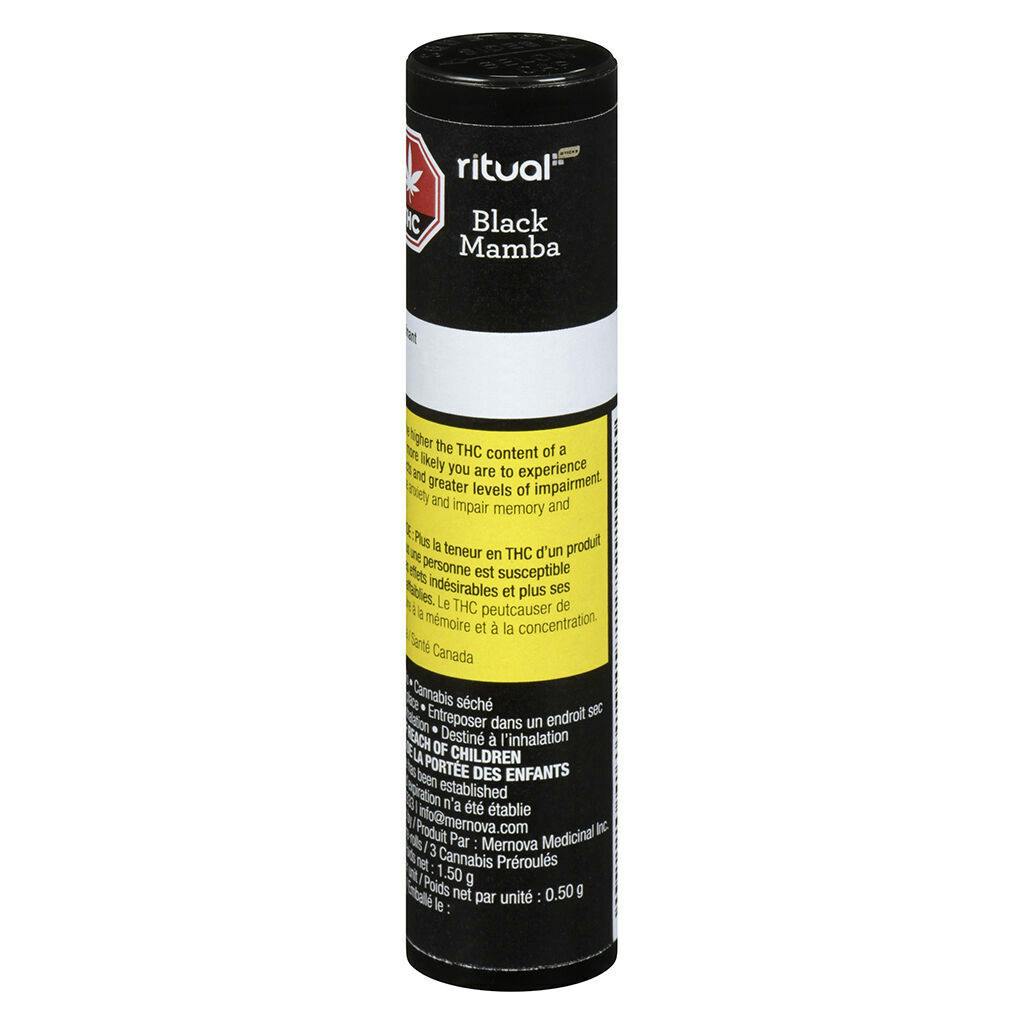 Ritual Sticks - Black Mamba Pre-Roll - Indica - 3x0.5g