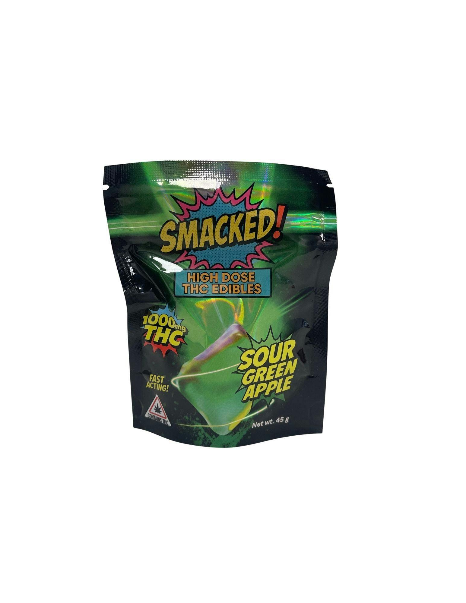 Smacked! Sour Green Apple - 1000mg High Dose Edibles - Coastal Remedies