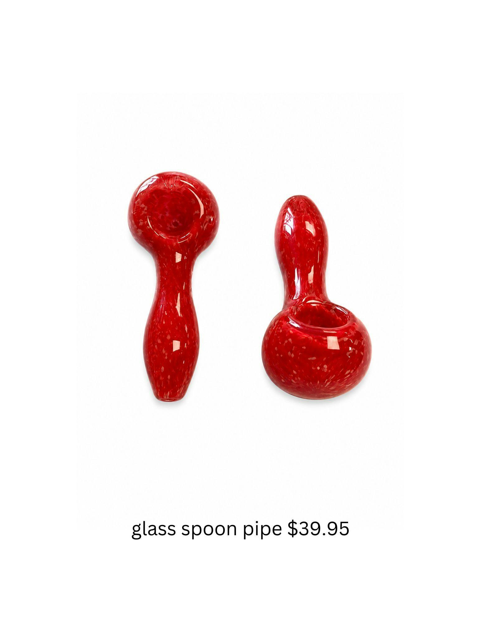 Glass Pipe Spoon Small Red