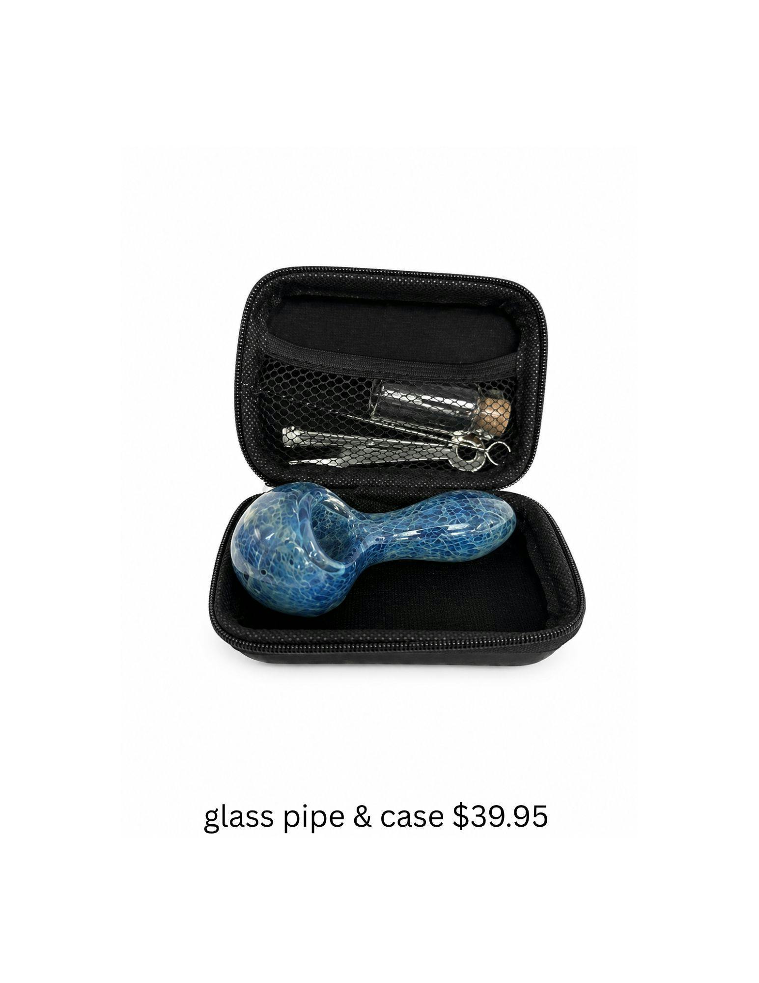 Glass Pipe Spoon Kit with Case and Cleaning Tools